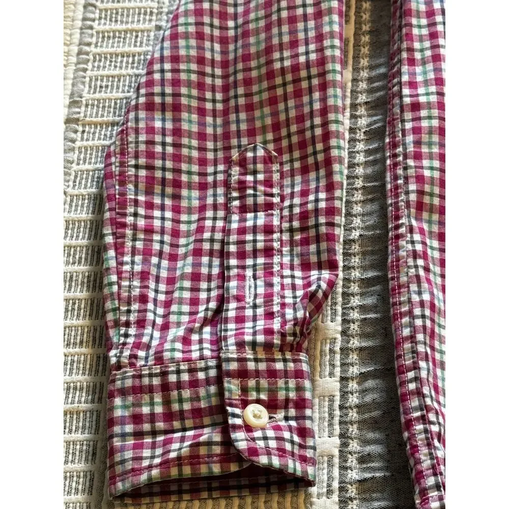 Ralph Lauren Boys 6 Plaid Button Down Classic Poplin L/S Shirt breathable cotton